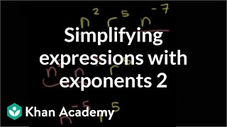 Simplifying expressions with exponents  Algebra I  Khan Academy [upl. by Lavro]