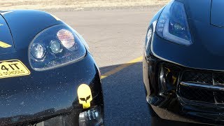 2014 Chevy C7 Corvette vs C6 Corvette Mashup Race Track Review  Part 2 [upl. by Valery]