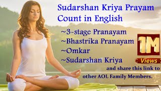 Sudarshan  Kriya  Ujjai Breathing  Bhastrika  Om Chanting Pranayama Count English pranayam [upl. by Minnie]