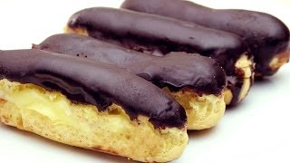 Easy Chocolate Eclairs Recipe [upl. by Ynohtnaleahcim769]