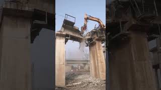 Old bridge demolition process [upl. by Hakim578]