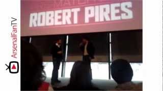 Sam Asks Robert Pires A Question  Sam Diary  Arsenal V Sunderland  ArsenalFanTVcom [upl. by Aslam739]