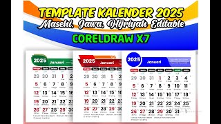 DOWNLOAD GRATIS TEMPLATE KALENDER 2025 CDR EDITABLE LENGKAP JAWA amp HIJRIYAH ISLAM [upl. by Bachman591]