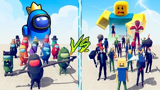 AMONG US TEAM vs ROBLOX TEAM  Totally Accurate Battle Simulator TABS [upl. by Atig232]