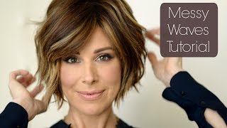 MESSY NATURAL WAVES BOB HAIRSTYLE  Tutorial for SHORT HAIR  Dominique Sachse [upl. by Ocirred]