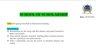 How to Secure Foreign scholarship  School of Scholarship  Basic Guidelines [upl. by Pappas]