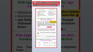 Punjab National Bank PNB Recruitment 2024 🏦 viral punjab bank exam 2024 education ytshorts [upl. by Bensky464]