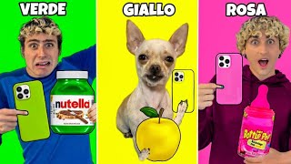 MANGIAMO SOLO CIBO DEL COLORE DELLA COVER CON IL NOSTRO CAGNOLINO PER 24 ORE 😱📱 [upl. by Westleigh]