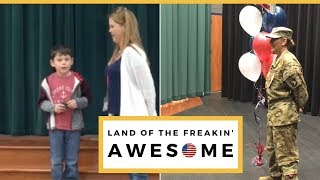 Apache Pilot Surprises Son At School [upl. by Llenel]