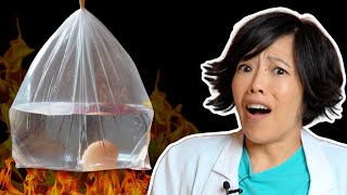 Boil An Egg in a Plastic Bag  Heat Capacity  Kitchen Science [upl. by Akirdnwahs]