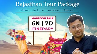 Rajasthan tour package  6N7D Detailed itinerary  Jaipur Jodhpur Jaisalmer Udaipur [upl. by Ahgem]