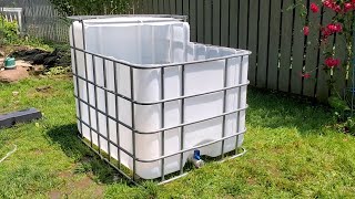 DIY PART 1 How to Convert IBC Tote into a Fish Stock Tank  Cutting The Tote [upl. by Panaggio300]