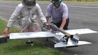 Pulsejet powered World Models TameCat RC plane maiden flight [upl. by Lauzon237]