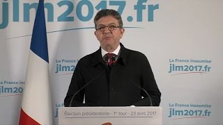 Présidentielle 2017 la déclaration de JeanLuc Mélenchon en intégralité [upl. by Aneeuq]