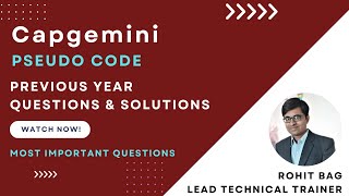 Capgemini Pseudo Code Questions  Previous Year Questions  Questions amp Solutions [upl. by Enom]