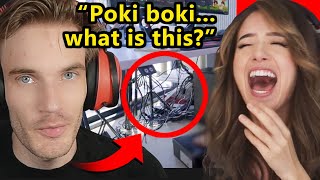 Pewdiepie Reacts to Pokimane Room Tour [upl. by Clary557]