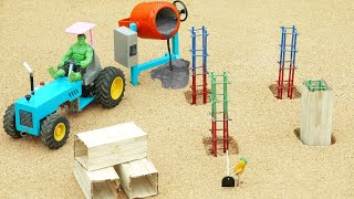 Mini tractor transporting  Radha Krishna Trolly Diy trator building cow shed projectMiniCreative1 [upl. by Cagle925]