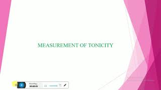 ISOTONIC SOLUTION amp ISOTONICITY MEASUREMENT LECTURE NO 2 [upl. by Ykcir]