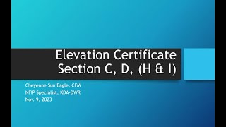 Elevation Certificates Section C D HI [upl. by Bahner]