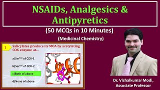 MCQs NSAIDs Analgesics and Antipyretics 50MCQs in 10 Min  Medicinal Chemistry  GPAT [upl. by Gruchot]