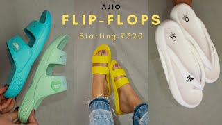 Ajio Flip Flops amp Sliders Haul Under 500  Ajio Footwear Haul [upl. by Irtemed]