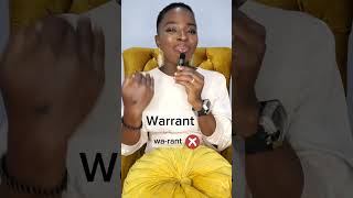 How to correctly pronounce WARRANT and WARRANTOR englsh pronunciation shorts [upl. by Lambrecht55]