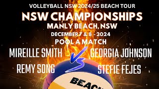 NSW Beach Volleyball Championships  Womens Div 1  7 Dec 2024  SMITH amp SONG v FEJES amp JOHNSON [upl. by Llerdnod402]