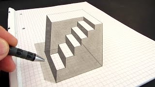 How to Draw an Anamorphic Cube Amazing Optical Illusion [upl. by Tezzil673]