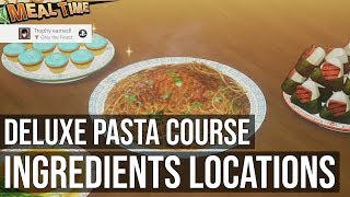 Ingredients amp Recipe Locations  FullCourse Meal Deluxe Pasta Course  Dragon Ball Z Kakarot [upl. by Neenahs]