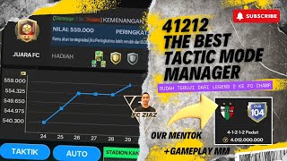 TAKTIK META‼️MODE MANAGER FORMASI 41212 PADATNARROW AUTO FC CHAMP 🏆✅🔥fcmobile fifamobile [upl. by Tu]