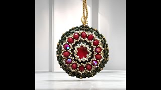 Easy DIY Tutorial Bezel a Crystal with Seed Beads and Rondelle [upl. by Carolin128]