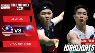 Lee Zii Jia MAS vs Chou Tien Chen TPE  SF  Thailand Open 2024 [upl. by Arraik]