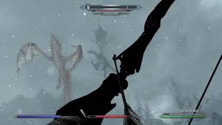 Revered Dragon and Blood Dragon fight  Skyrim [upl. by Aseiram]