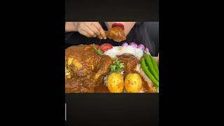 Whole chicken curry and egg curry with rice mukbang indiafoodeatingshow eatingshow foodchallenge [upl. by Assirrak523]