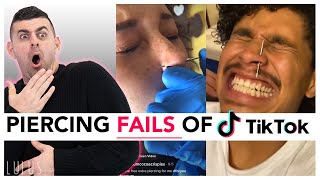 Piercer Reacts To TikTok Piercings GONE WRONG FAIL [upl. by Anitsahs]