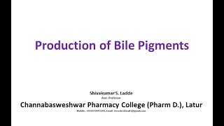 36Production of Bile Pigments [upl. by Thelma]