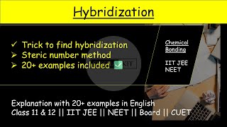 Hybridization in detail with 20 example ✅ Trick for hybridization Steric number method  A001 [upl. by Kuhn]