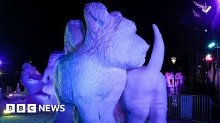 British sculptor competes at International Snow Sculpture Championships – BBC News [upl. by Verena]