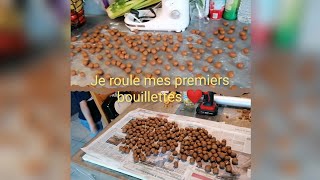 je roule mes premières bouillettes carpe ❤️3 kgs recettes en commentaire de la vidéo [upl. by Nnahtebazile]