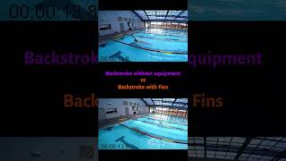 Backstroke without equipment vs fins above the water [upl. by Hsitirb]