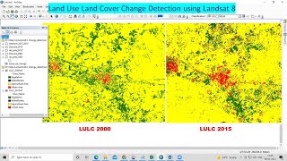 Land Use  Land cover LULC change detection of Landsat 8  Land use change Area calculation [upl. by Eiser]