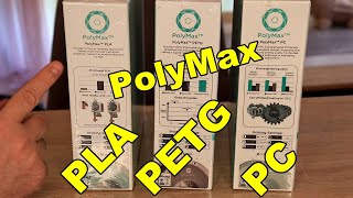 Polymaker PolyMax filaments PLA PETG PC  Which is best for functional 3D printed parts [upl. by Nelag]