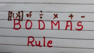 BODMAS Rule for grade 6 [upl. by Hachman]