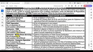 Unicep job Circular [upl. by Eitsrik]