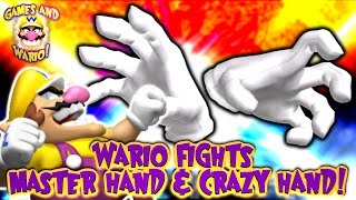 GsampW Wario Fights Master Hand and Crazy Hand [upl. by Aylmar]