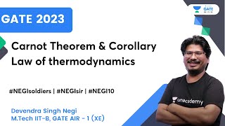 Carnot Theorem amp Corollary  Law of thermodynamics  Thermodynamics 20  AIR1  Negi Sir [upl. by Barbe]