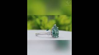 Mystic Elegance PearCut Green Gemstone Ring [upl. by Champ]