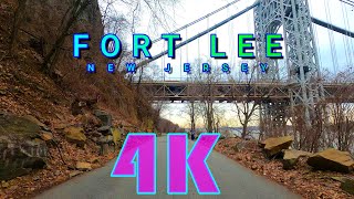 Fort Lee Historic Park Drive on a Winter Day New Jersey USA 4KUHD [upl. by Dunseath]