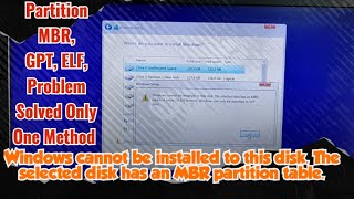 Windows cannot be installed to this disk The selected disk has an MBR partition table Covert Gpt [upl. by Griffie]