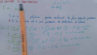 Le Critère d’ÉQUIVALENCE  Méthode amp exemples  Séries  Maths Bac1  Bac2 [upl. by Leonora]